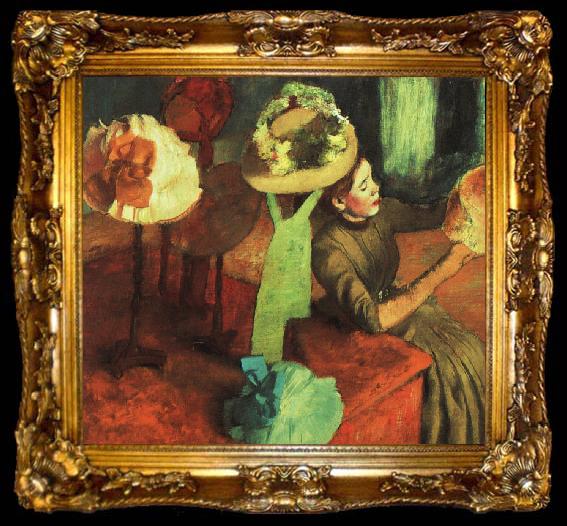 framed  Edgar Degas The Millinery Shop, ta009-2